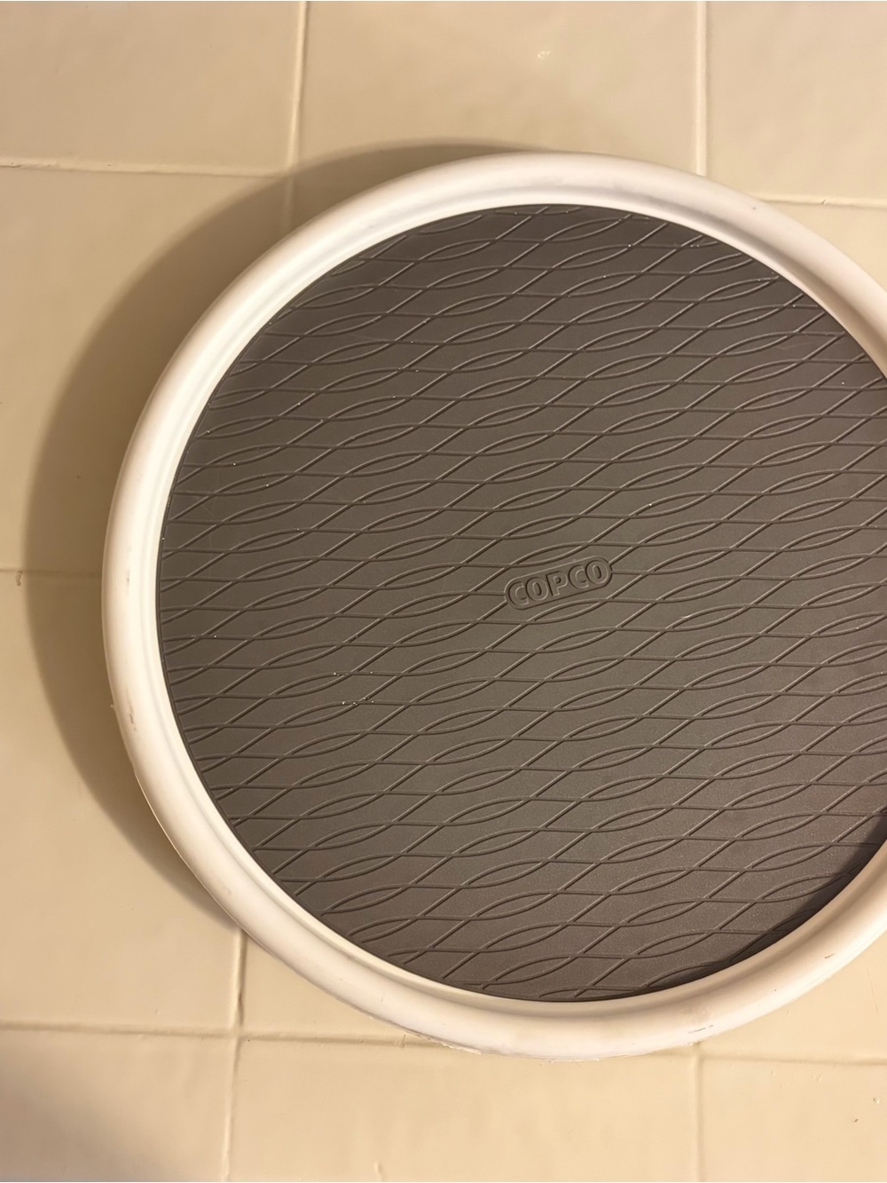 Copco Non-Slip Round Turntable - Gray with White Rim